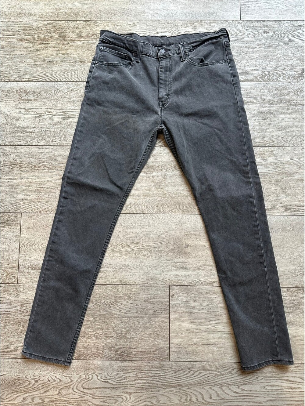 Levi's 512 Slim Taper Jeans Mens 36x34 Charcoal Black Grey Stretch Denim Pant